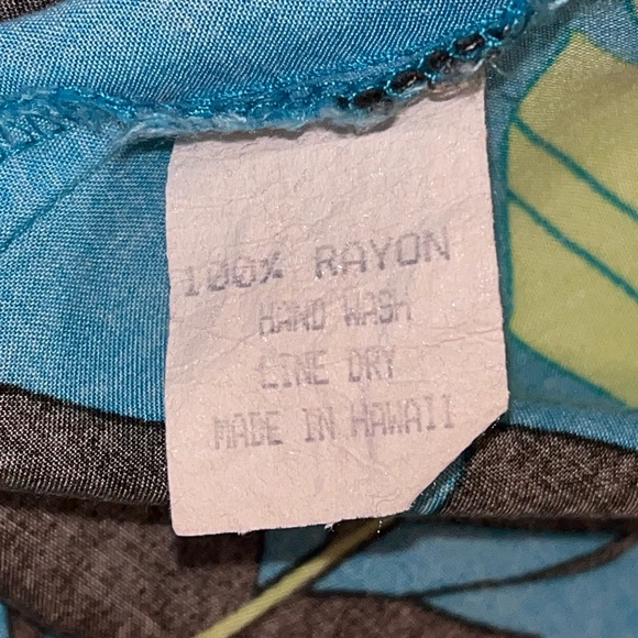 Women's Hawaiian Kealoha clothing company dress blue, green, and brown - Picture 5 of 6